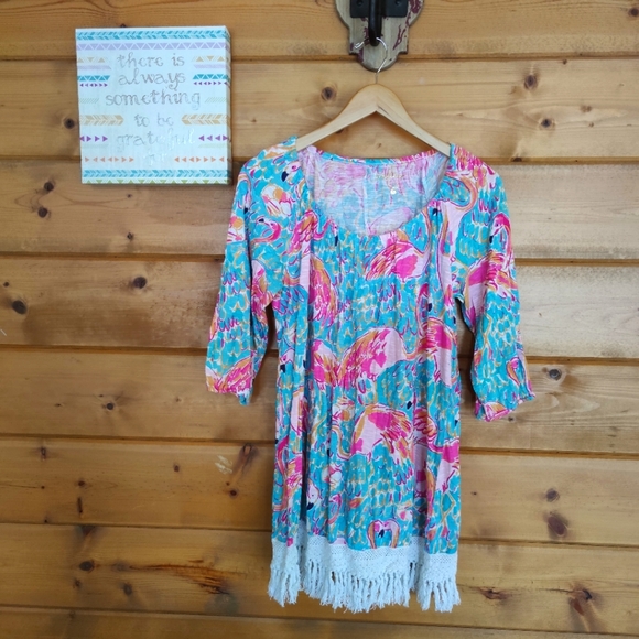 Lilly Pulitzer 💜 Alia Cover Up Dress Fringe Swim